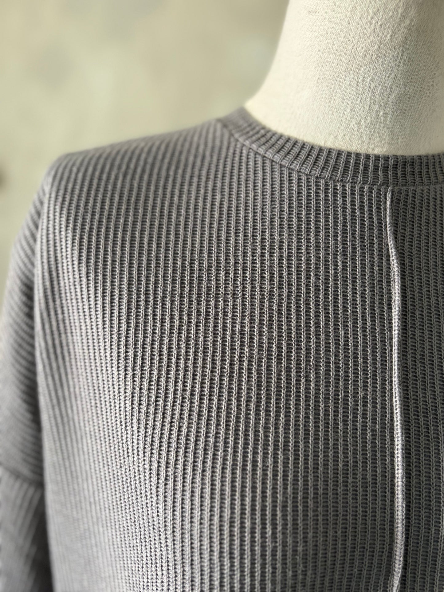 Grey Rib Knit Dress