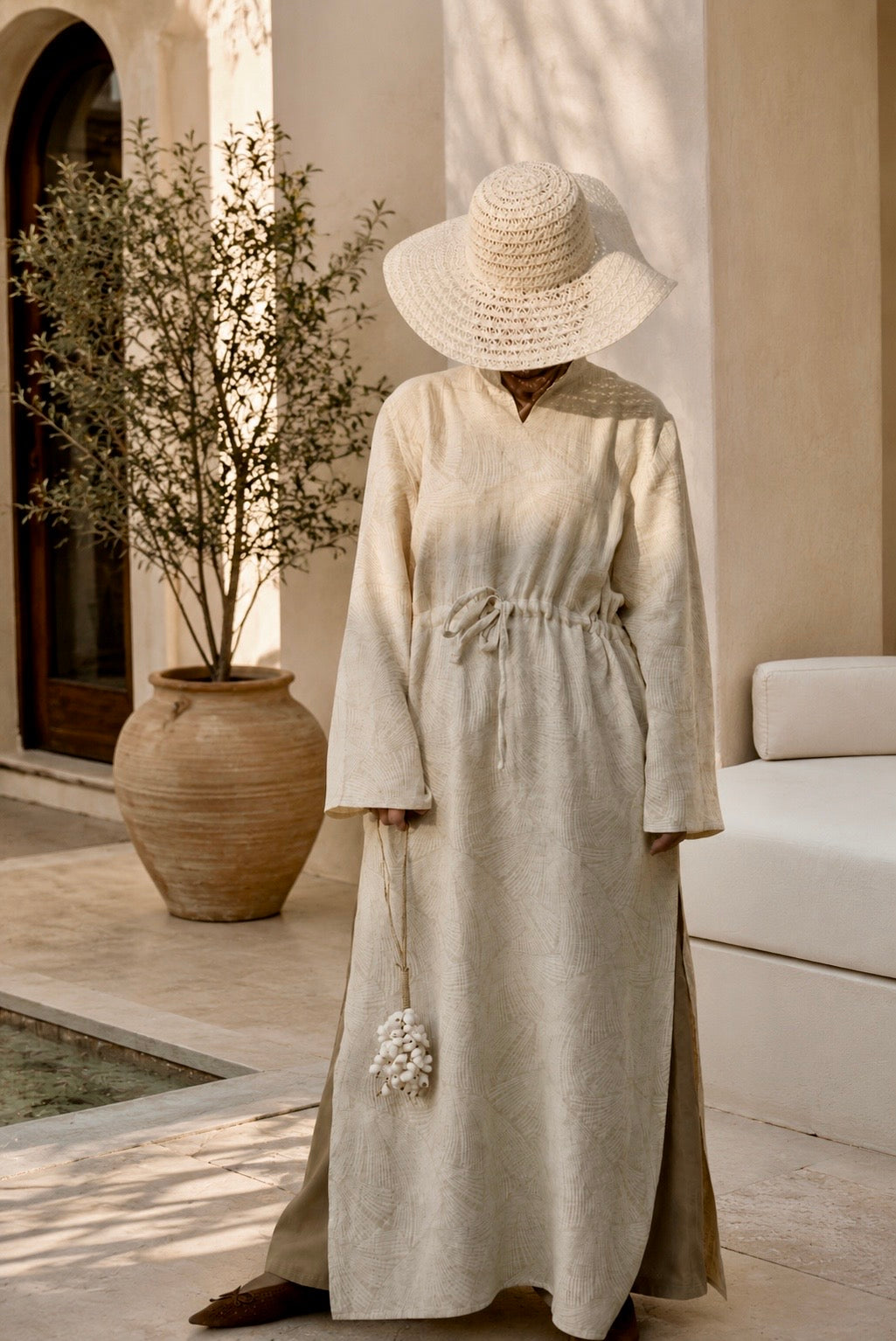 Ocean Slit Linen Dress