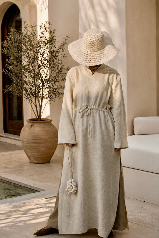 Ocean Slit Linen Dress