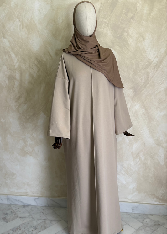 Beige Comfy T-Shirt Dress