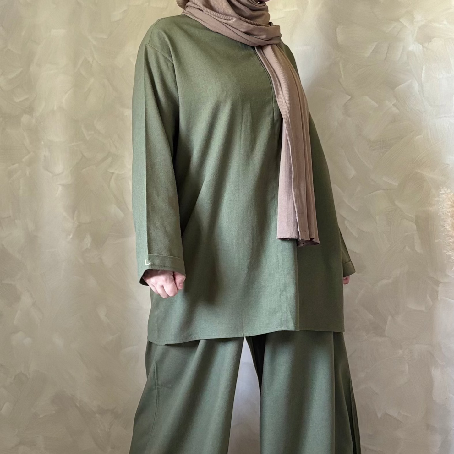 Linen Flowy zip Top