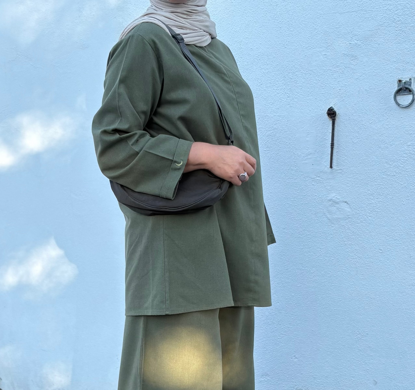 Linen Flowy zip Top