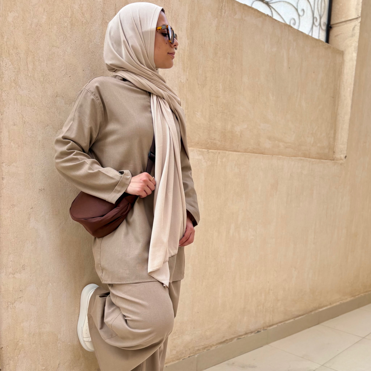 Linen Flowy zip Top