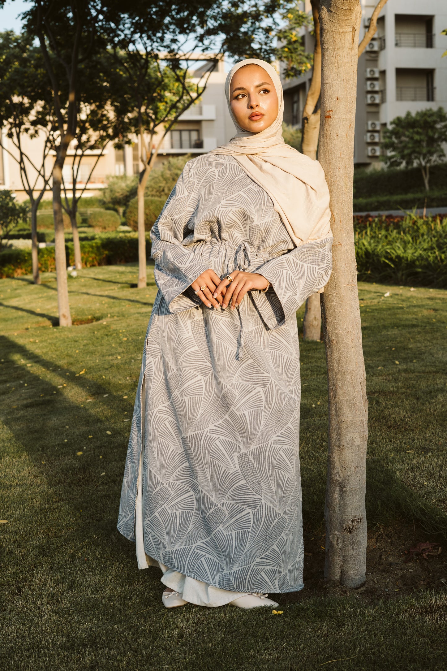 Ocean Slit Linen Dress