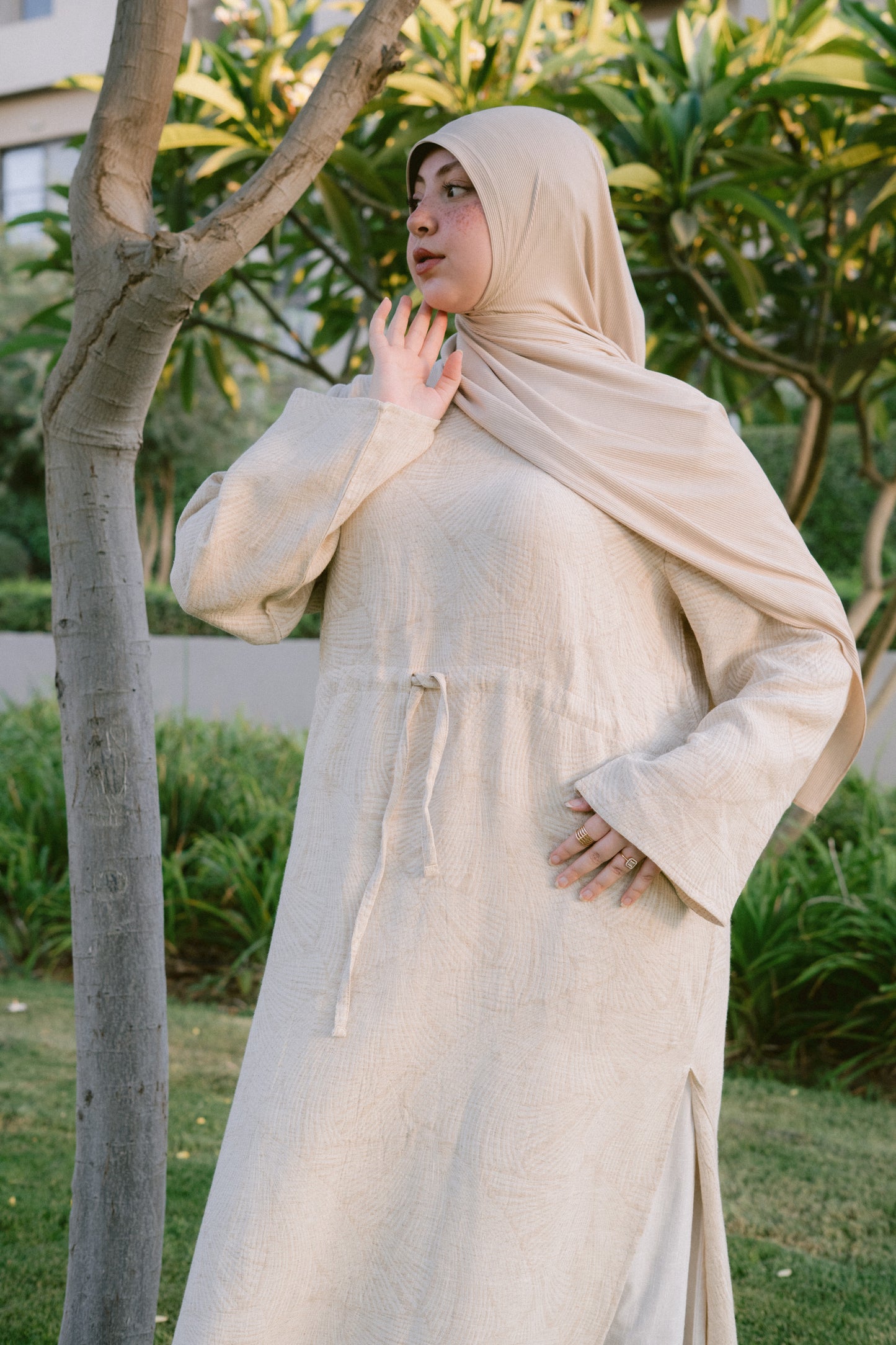 Ocean Slit Linen Dress